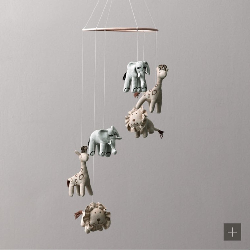 RH Baby and Child chambray animal mobile